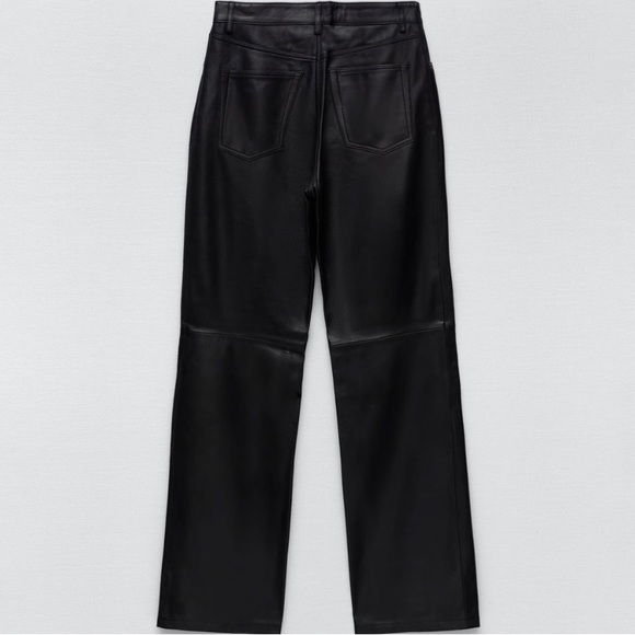 💫HP‼️💫 NWT ZARA 100% Sheep Leather Pants in Black - Limited Edition, Size 8 - Picture 4 of 8